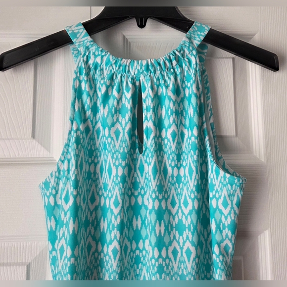 NWOT Jude Connally Turquoise/White Sleeveless Patterned Dress Size S - Picture 7 of 11
